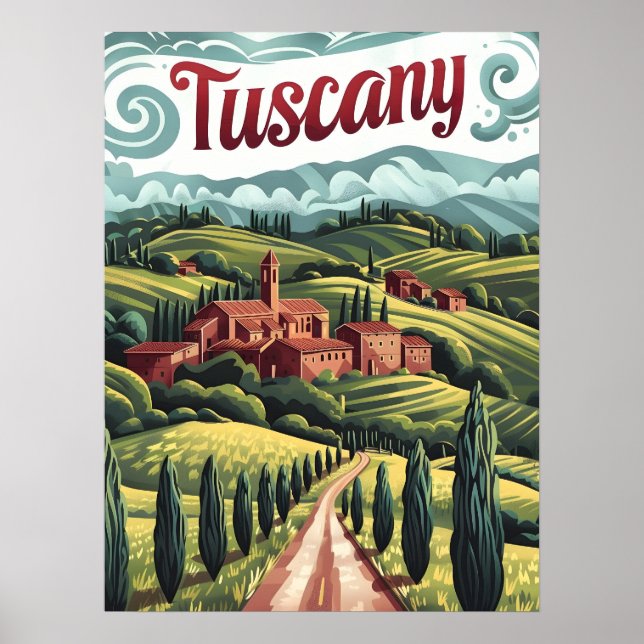 Affiche Toscane vintage (Devant)