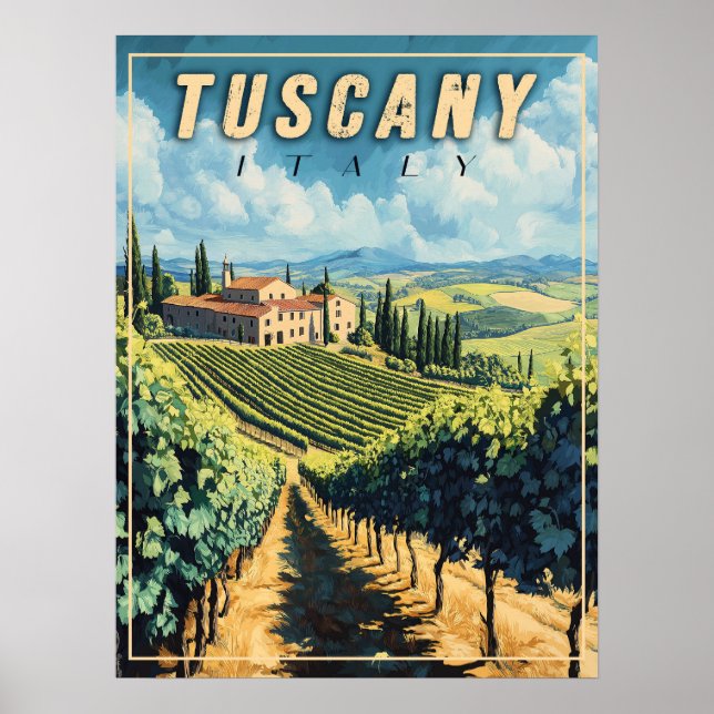 Affiche Toscane vintage Italie (Devant)