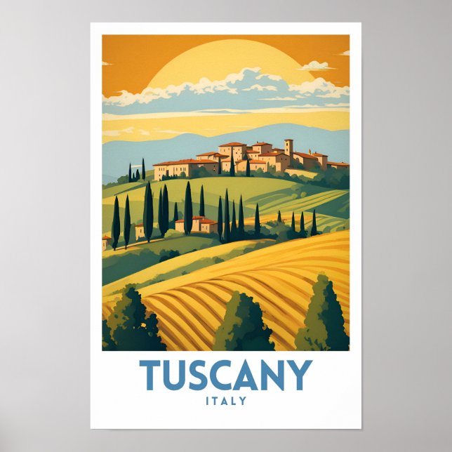 Affiche Toscane Voyage Rétro (Devant)