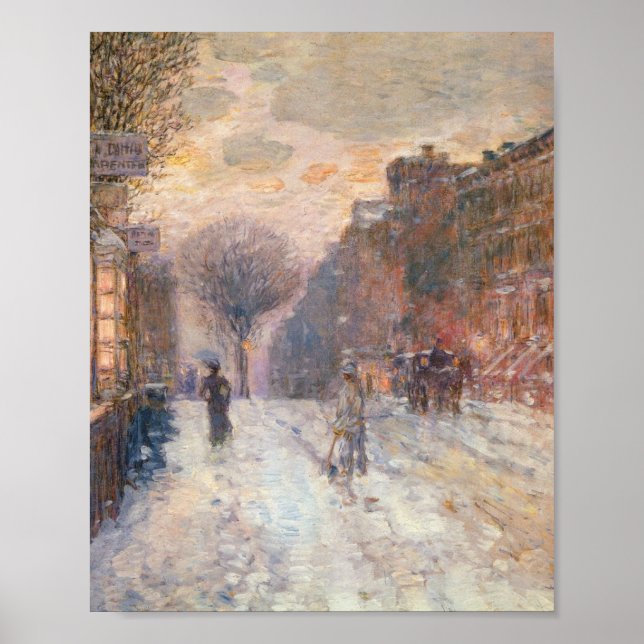 Affiche Tôt le soir après la chute de neige (Hassam 1906) (Devant)