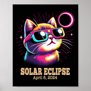 Affiche Total Chat Éclipse Solaire 8 avril