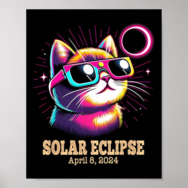 Affiche Total Chat Éclipse Solaire 8 avril (Devant)