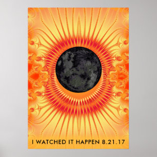 Affiche Total des éclipses solaires art fractal