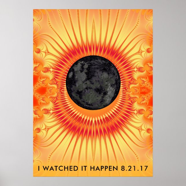 Affiche Total des éclipses solaires art fractal (Devant)