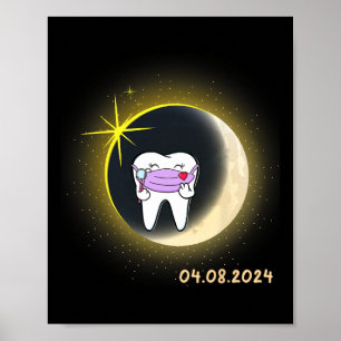 Affiche Total Éclipse Solaire 2024 Dents Éclips Solaire De