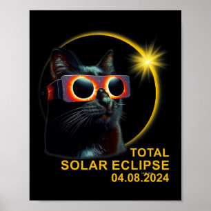 Affiche Total Éclipse Solaire 2024 Mignons Éclipse Solaire