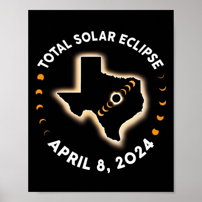 Affiche Total Éclipse Solaire 2024 Totalité 8 avril 2024 A (Devant)