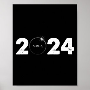 Affiche Total Éclipse Solaire 8 Avril 2024 Parcours De Tot