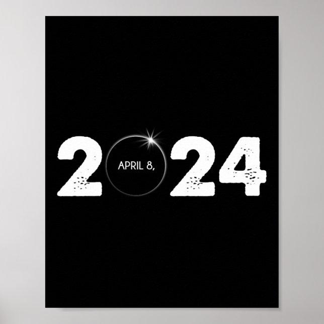 Affiche Total Éclipse Solaire 8 Avril 2024 Parcours De Tot (Devant)