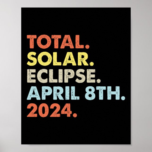 Affiche Total Éclipse Solaire 8 avril 2024 Totalité Astron (Devant)