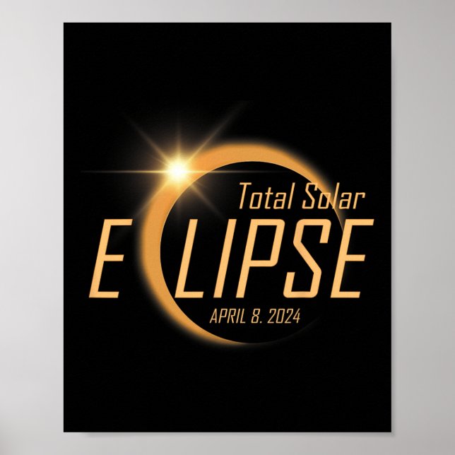Affiche Total Éclipse Solaire 8 avril 2024 Totalité Astron (Devant)