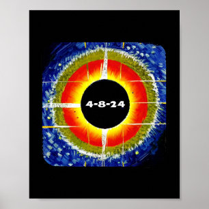 Affiche Total Éclipse Solaire 8 avril 2024 Totalité Astron