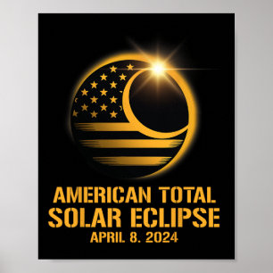 Affiche Total Éclipse Solaire 8 avril 2024 Totalité Astron