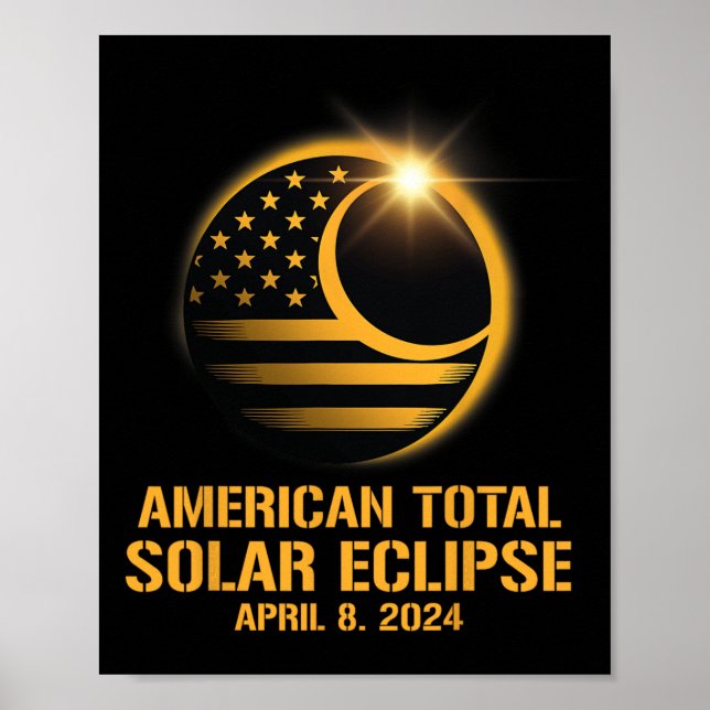 Affiche Total Éclipse Solaire 8 avril 2024 Totalité Astron (Devant)