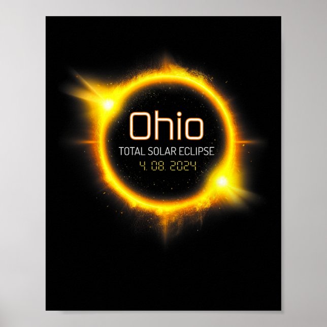 Affiche Total Éclipse Solaire Printemps Amérique 04.08.24  (Devant)