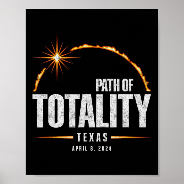 Affiche Total Eclipse Solaire Texas - Total Eclipse 2024 (Devant)