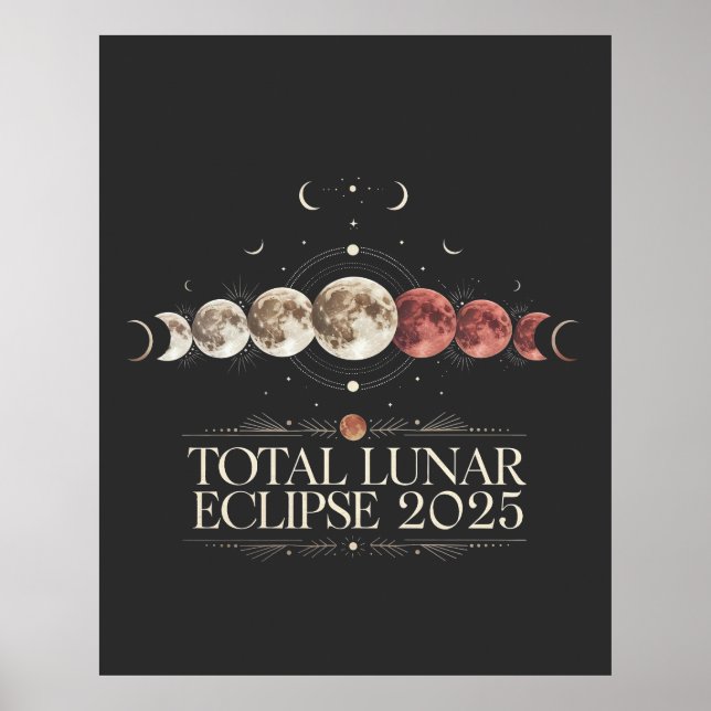 Affiche Total Lunar Eclipse 2025 Astronomie Nord-Ouest des (Devant)
