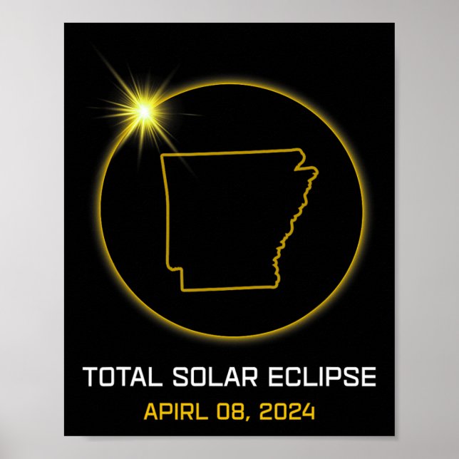 Affiche Total Solaire Eclipse 2024 L'Arkansas Tour Totalit (Devant)