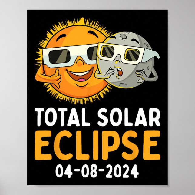 Affiche Total Solaire Eclipse 2024 Lunettes Amusants Sun M (Devant)