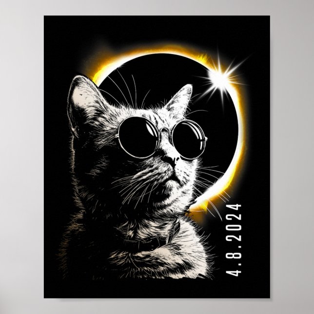 Affiche Total Solaire Eclipse 2024 Lunettes Avril 8 Hommes (Devant)