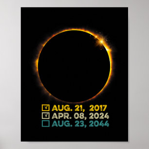 Affiche Total Solaire Eclipse 2024 Totalité Liste de contr