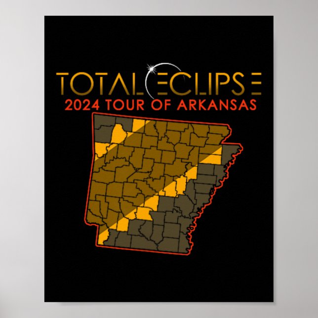 Affiche Total Solaire Eclipse 2024 Tour De L'Arkansas (Devant)
