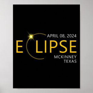 Affiche Total Solaire Eclipse Apirl 08 2024 Mckinney Texas
