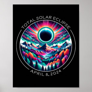 Affiche Total Solaire Eclipse Artsy Coloré Totalité Landsc