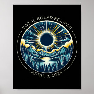 Affiche Total Solaire Eclipse Artsy Totalité Ciel avec Avr