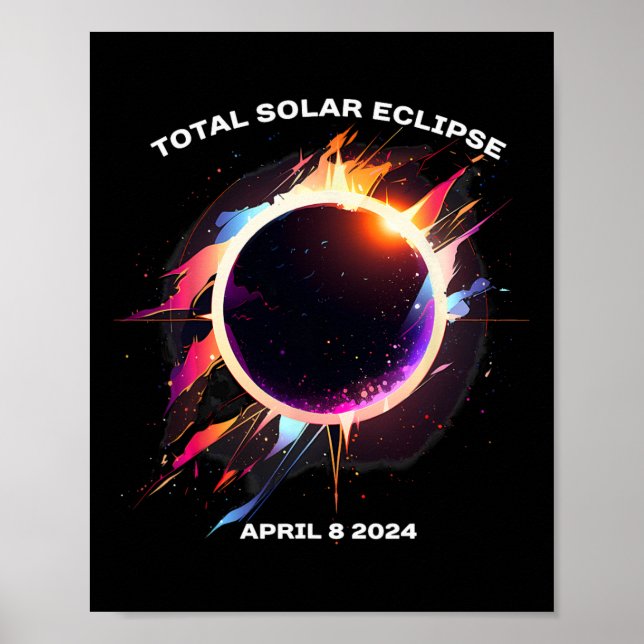 Affiche Total Solaire Eclipse Avril 8 2024 Totalité Souven (Devant)