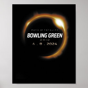 Affiche Total Solaire Eclipse Bowling Green Ohio 8 avril