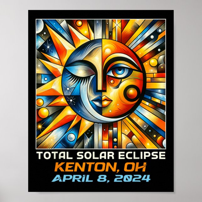 Affiche Total Solaire Eclipse Kenton Ohio (Devant)