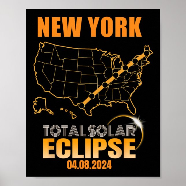 Affiche Total Solaire Éclipse New York (Devant)
