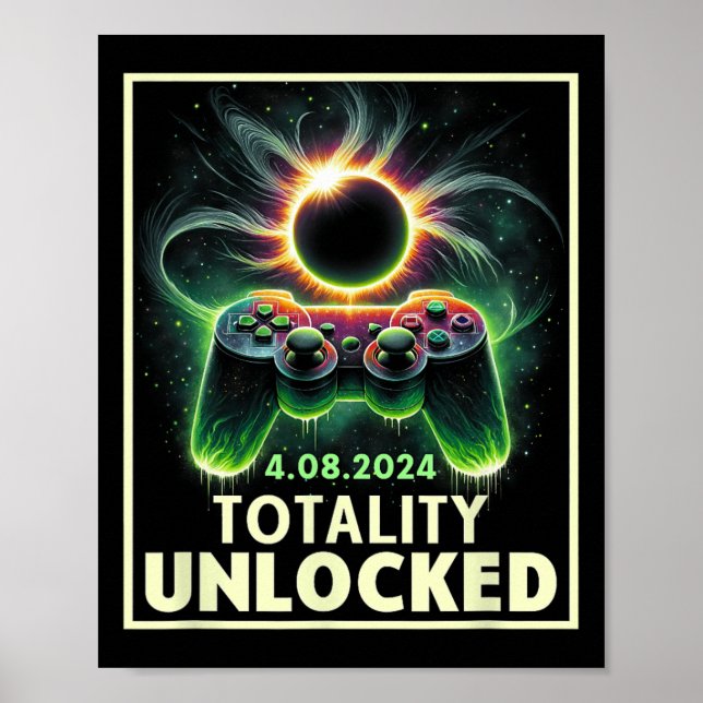 Affiche Total Solar Eclipse 2024 Contrôleur de jeu vidéo g (Devant)