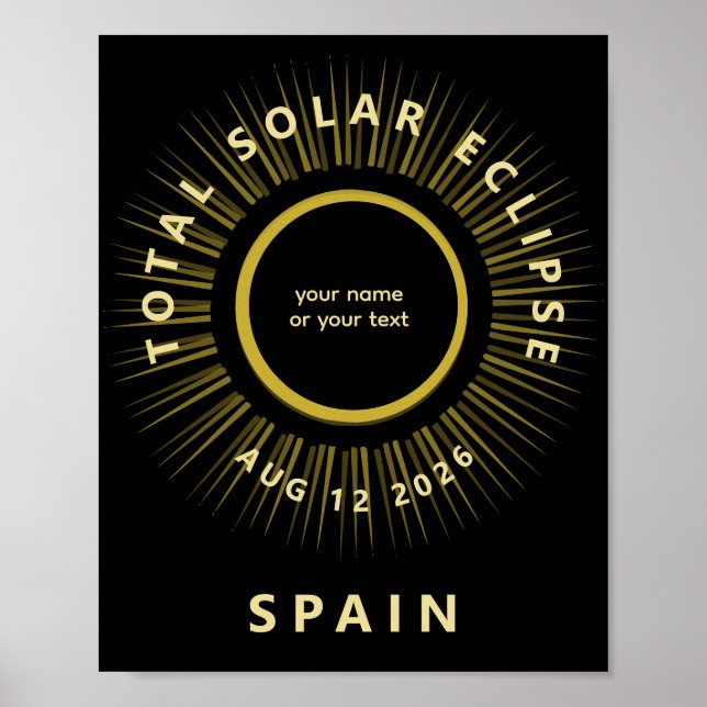Affiche Total solar eclipse August 2026 add your text (Devant)