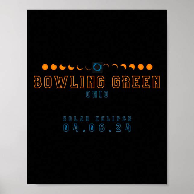 Affiche Total Solar Eclipse Bowling Green Ohio 04.08.24 (Devant)