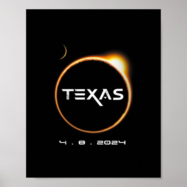 Affiche Total Texas 4.08.2024 Total Solar Eclipse 2024 (Devant)