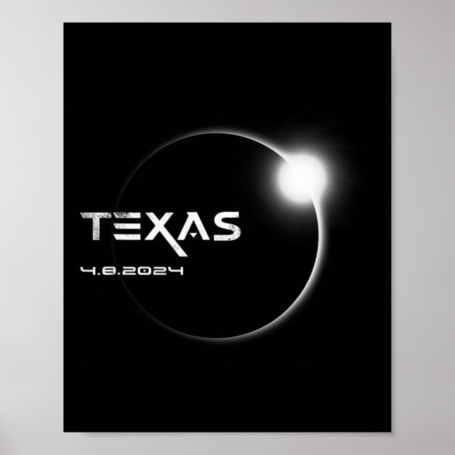 Affiche Total Texas 4.08.2024 Total Solar Eclipse 2024 (Devant)