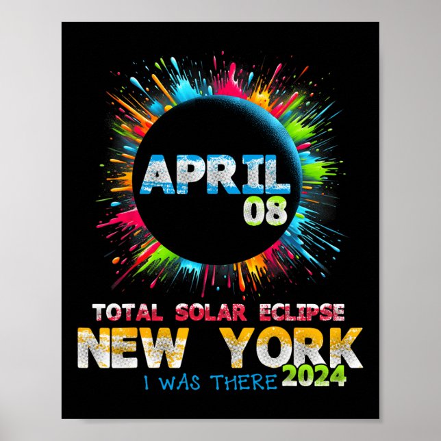 Affiche Total total couleur de l'éclipse solaire New York  (Devant)