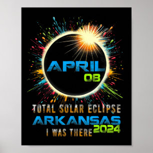 Affiche Total total de l'éclipse solaire Arkansas 2024 col