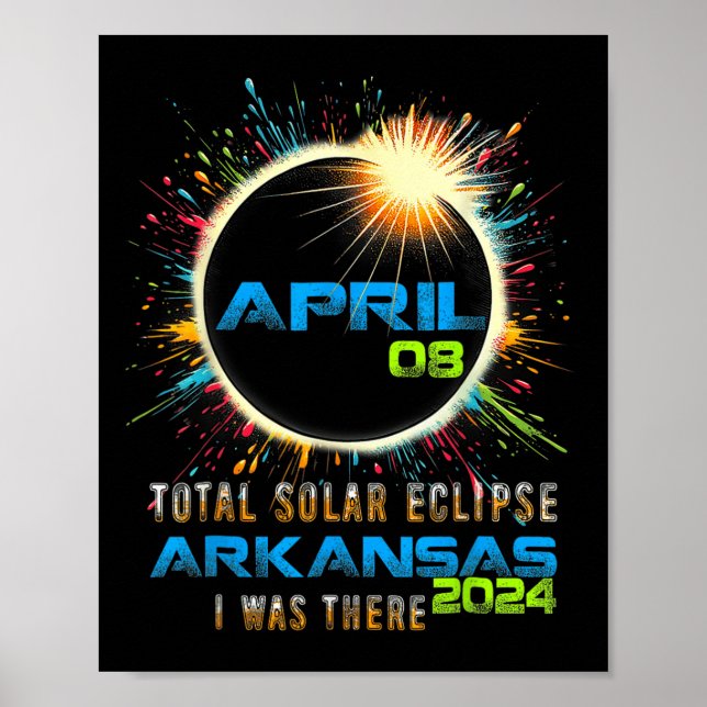 Affiche Total total de l'éclipse solaire Arkansas 2024 col (Devant)
