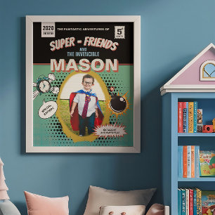 Affiche Totalement Personnalisé Retro Comic Superhero
