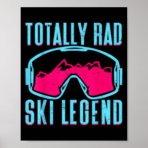 Affiche Totalement Rad, Retro Ski Goggles Vintage 80s 90s
