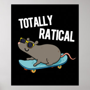 Affiche Totalement Ratique Funny Rat Pun Dark BG