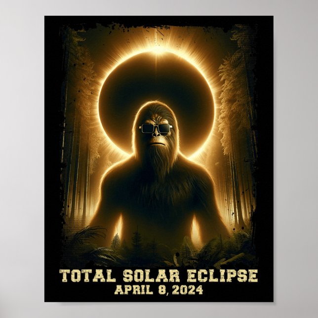 Affiche Totalité 8 avril 2024 Éclipse solaire totale (Devant)