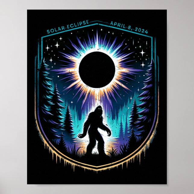 Affiche Totalité 8 avril 2024 Total Éclipse solaire 1 (Devant)