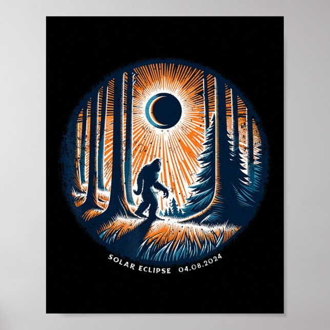 Affiche Totalité 8 avril 2024 Total Éclipse solaire 3 (Devant)