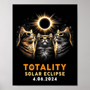 Affiche Totalité Chats Portant Des Éclipses Solaires 4.08.