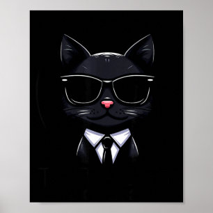 Affiche Totalité de l'éclipse solaire drôle de chat lunett
