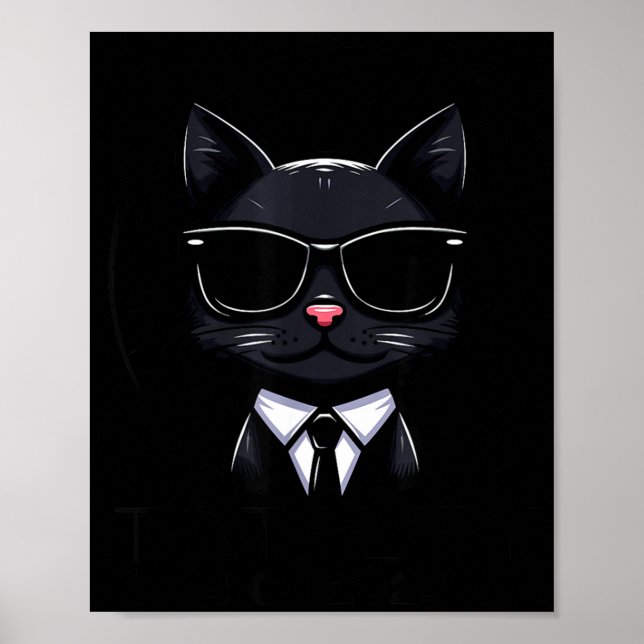 Affiche Totalité de l'éclipse solaire drôle de chat lunett (Devant)